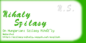 mihaly szilasy business card